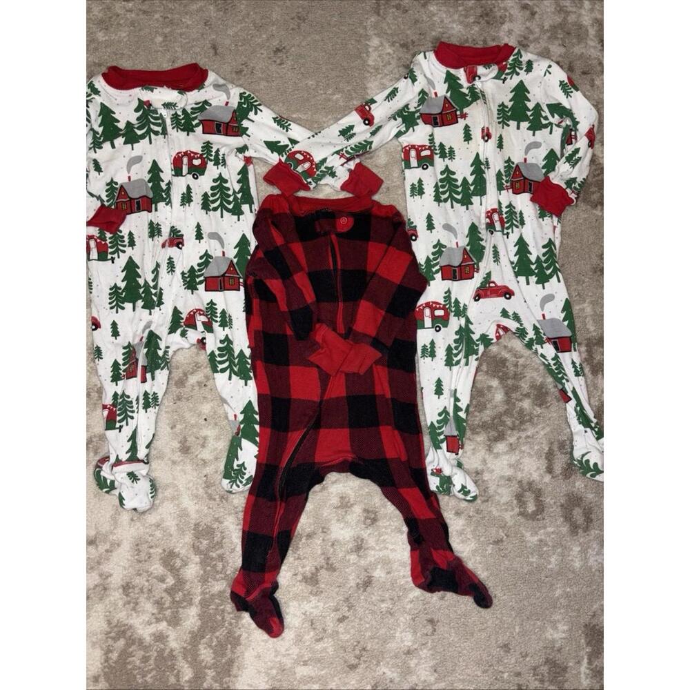 Holiday Time Pajamas Baby Christmas Holiday Lot Size 0–3, 3–6 Warm Cozy Easy